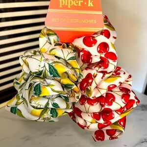 Piper K Lemon and Cherry Scrunchies Set